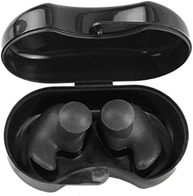 HAI SHOP Swimming Ear Plugs, 1 Pairs Waterproof Reusable Silicone Earplugs for Swimmers Showering Bathing Surfing and Other Water Pool Sports Adults Size (Black) Sporting Goods > Outdoor Recreation > Boating & Water Sports > Swimming HAI SHOP   