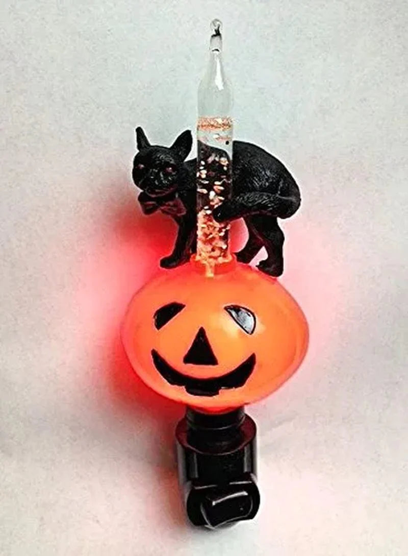 Halloween Jack O'Lantern and Black Cat Bubble Light Night Light