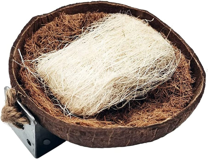 Hamiledyi Bird Breeding Nest,Natural Coconut Shell Bird Hatching House Cage Accessories for Parakeet Parrot Cockatoo Canary Budgie Lovebird Cockatiel Finch