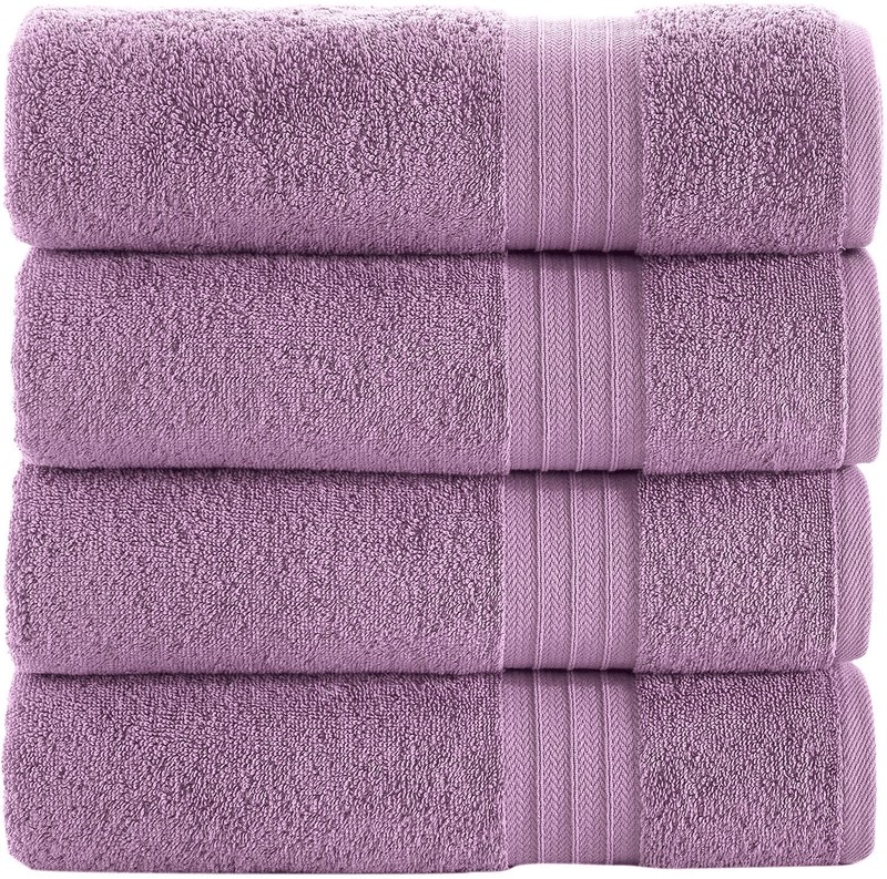 Hammam Linen Cool Grey Bath Towels 4-Pack - 27x54 Soft and Absorbent, Premium Quality Perfect for Daily Use 100% Cotton Towel Home & Garden > Linens & Bedding > Towels Hammam Linen Lilac 27"x54" Towel, 4-Pack 