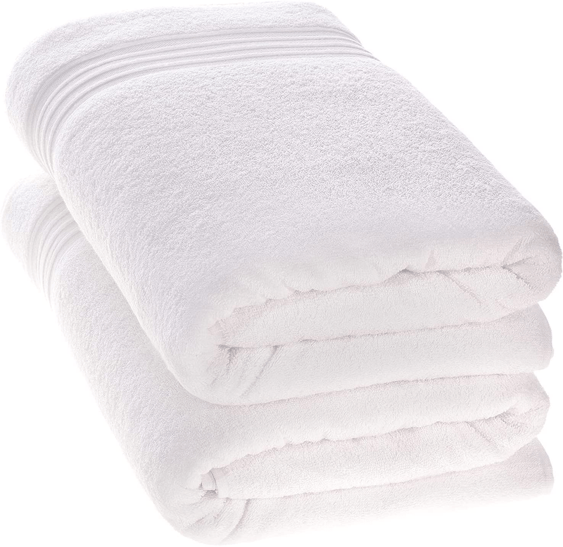 Hammam Linen Cool Grey Bath Towels 4-Pack - 27x54 Soft and Absorbent, Premium Quality Perfect for Daily Use 100% Cotton Towel Home & Garden > Linens & Bedding > Towels Hammam Linen White 35" x 70" Jumbo Large Towels 2 Pieces 