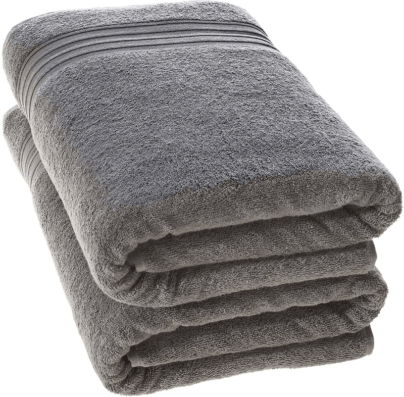 Hammam Linen Cool Grey Bath Towels 4-Pack - 27x54 Soft and Absorbent, Premium Quality Perfect for Daily Use 100% Cotton Towel Home & Garden > Linens & Bedding > Towels Hammam Linen Cool Grey 35" x 70" Jumbo Large Towels 2 Pieces 