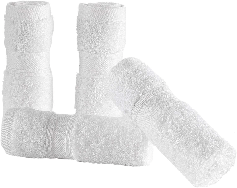 Hammam Linen Cool Grey Bath Towels 4-Pack - 27x54 Soft and Absorbent, Premium Quality Perfect for Daily Use 100% Cotton Towel Home & Garden > Linens & Bedding > Towels Hammam Linen White 13" x 13" Towel Washcloth 4 Pieces 