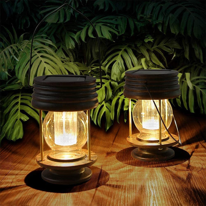 Hanging Solar Garden Lights Outdoor - 8.3” Solar Powered Waterproof Retro Christmas Lanterns, Bright Landscape Lamp, 30 Lumen, 2 Pack, Great Decor for Patio, Yard, Garden and Table (Warm White) Home & Garden > Lighting > Lamps pearlstar 2 5.5" 