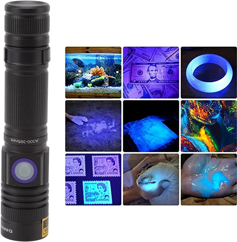 Haofy Black Light Flashlight, Ultraviolet Flashlight UV Torches Zoomable UV Detection Lamp Waterproof LED Flashlight 300395Nm Wavelengt Hardware > Tools > Flashlights & Headlamps > Flashlights Haofy   