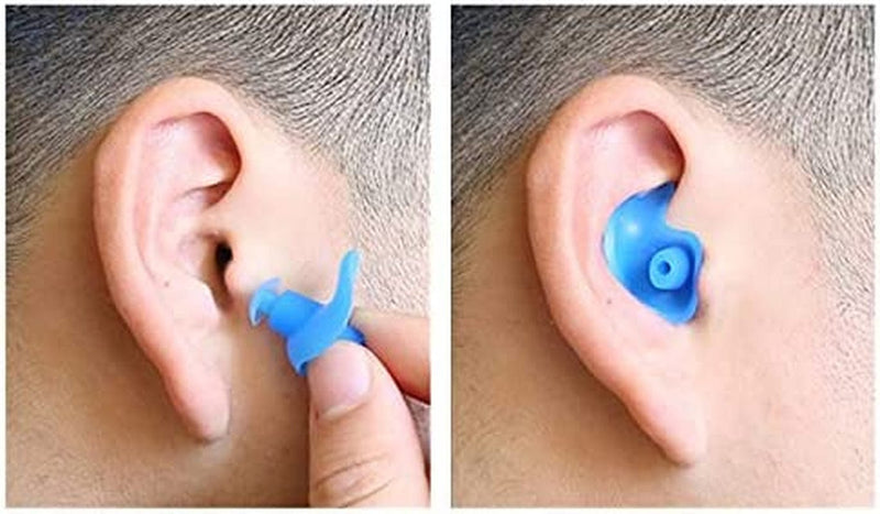 HAOZHAO Silicone Waterproof Earplugs, Swimming Earplugs, Diving, Surfing, Water Sports, Swimming, Noise-Proof and Dustproof Plug (Color : Blue) Sporting Goods > Outdoor Recreation > Boating & Water Sports > Swimming HAOZHAO   