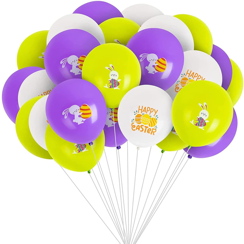 Happy Easter Balloons, 12 Inch Easter Latex Balloons, 30 Pcs Easter Bunny Balloons for Easter Party Decorations, Spring Birthday Theme Party Decorations Home & Garden > Decor > Seasonal & Holiday Decorations ZOROAOTP   
