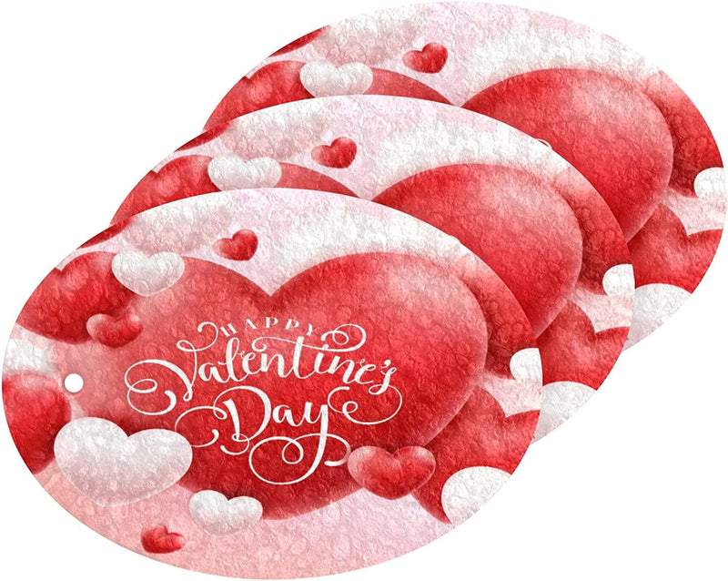 Happy Valentine'S Day Red Hearts Kitchen Sponges Romantic Love Pink Balloon Cleaning Dish Sponges Non-Scratch Natural Scrubber Sponge for Kitchen Bathroom Cars, Pack of 3 Home & Garden > Household Supplies > Household Cleaning Supplies Eionryn   