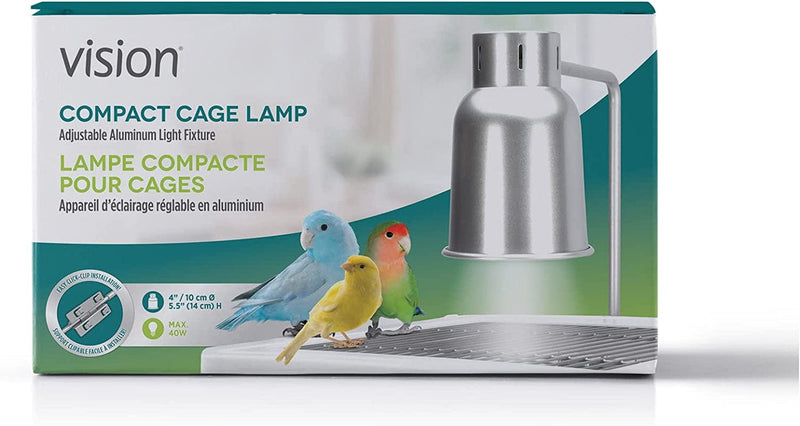 Hari Vision Compact Cage Lamp Fixture, Bird Cage Lighting Accessory, Polished Aluminum Animals & Pet Supplies > Pet Supplies > Bird Supplies > Bird Cages & Stands Rolf C. Hagen (USA) Corp.   