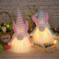 HAUMENLY Easter Bunny Gnome Lights, Swedish Rabbit Tomte Spring Holiday Home Decorations, 11 X 4 Inches, Pack of 2 (Pink & Mint Green) Home & Garden > Decor > Seasonal & Holiday Decorations HAUMENLY Pink & Blue  