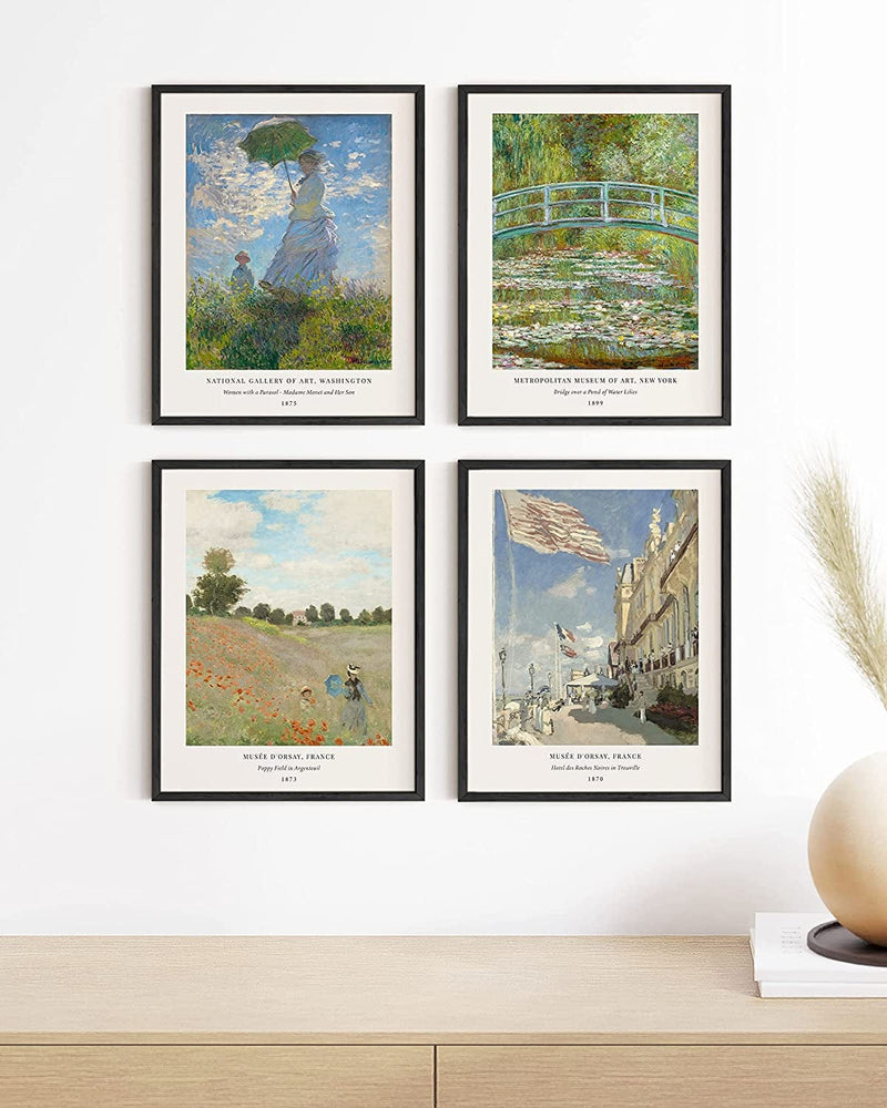 HAUS and HUES Claude Monet Artwork Fine Art Paintings Set of 4 Water Lilies Claude Monet Posters, Famous Art Posters, Famous Paintings Modern Claude Monet Prints Monet Wall Art UNFRAMED 8" X 10" Home & Garden > Decor > Artwork > Posters, Prints, & Visual Artwork HAUS AND HUES   