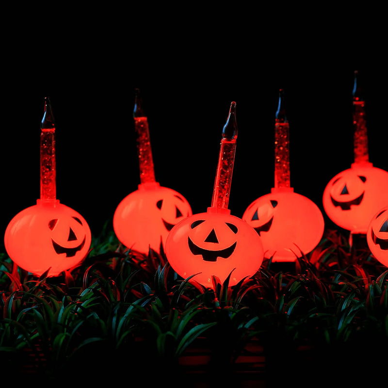 🎃HAYATA 8 Count Halloween Pumpkin Bubble Lights - 7.1ft Vintage Orange Halloween String Light for Indoor Decor - Fairy Halloween Lighting for Indoor, Bedroom, House, Halloween Party Decorations
