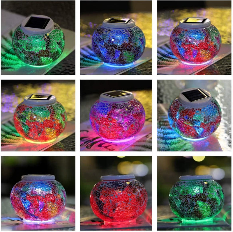 HDNICEZM Color Changing Solar Powered Glass Ball Led Garden Lights, Rechargeable Solar Table Lights, Outdoor Waterproof Solar Night Lights Table Lamps for Decorations, Ideal Gifts Home & Garden > Lighting > Lamps HD   
