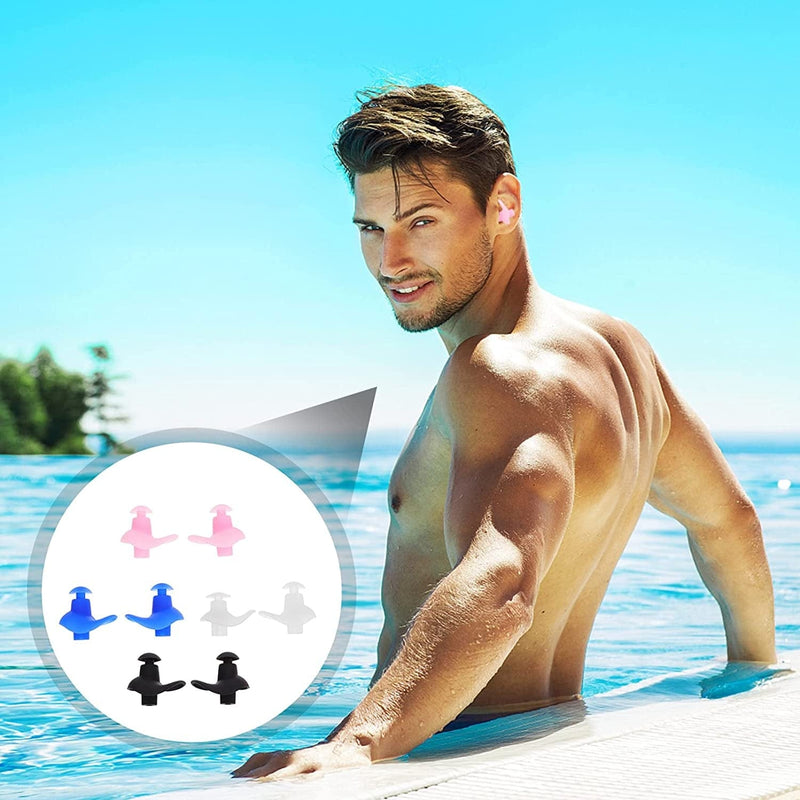 Healifty 4 Pairs Silicone Swimming Earplugs Spiral Type Waterproof Reusable Earplugs for Swimming Showering Bathing Surfing Snorkeling and Other Water Sport for Kids Adult Sporting Goods > Outdoor Recreation > Boating & Water Sports > Swimming Healifty   