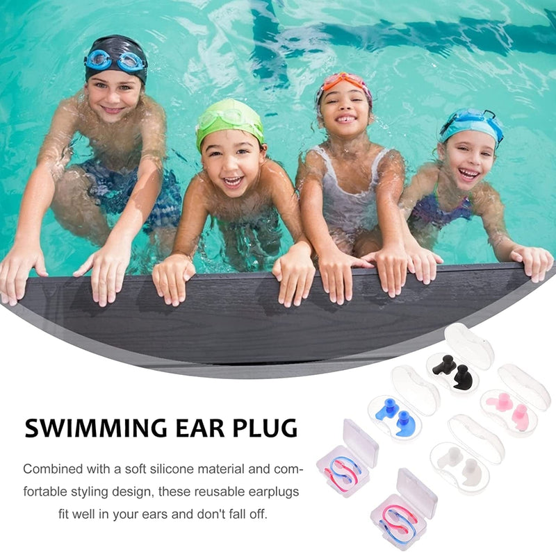 Healifty Swim Earplugs Nose Waterproof Ear Protector Silicone Nose Clip Surfing Nose Plug Waterproof Swimming Nose Clip Clips Sets Swimming Sporting Goods > Outdoor Recreation > Boating & Water Sports > Swimming Healifty   