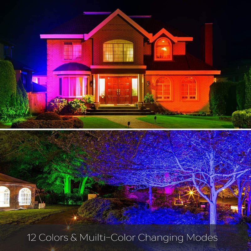 HEKEE RGB Led Flood Light 35W, Outdoor Color Changing DIY Customized Strobe Mode, Stage Landscape Lighting,Floodlights 12 Colors & 4 Modes, Remote Control Included, Timing IP66 Waterproof (2 Pack) Home & Garden > Lighting > Flood & Spot Lights HEKEE   