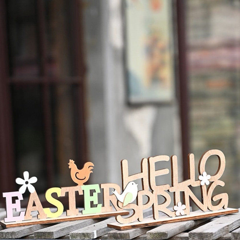 Hello Spring Easter Letter Wooden Hanging Pendant Home Party Festival Decoration Home & Garden > Decor > Seasonal & Holiday Decorations Yesbay   