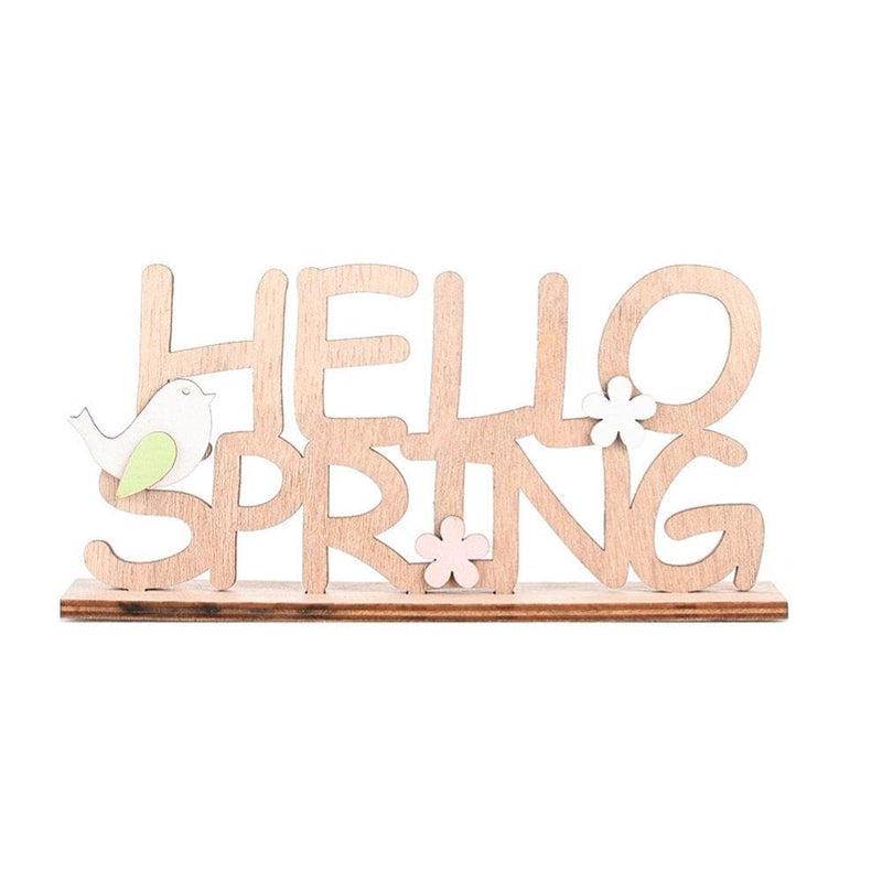Hello Spring Easter Letter Wooden Hanging Pendant Home Party Festival Decoration Home & Garden > Decor > Seasonal & Holiday Decorations Yesbay Hello Spring Ornament  