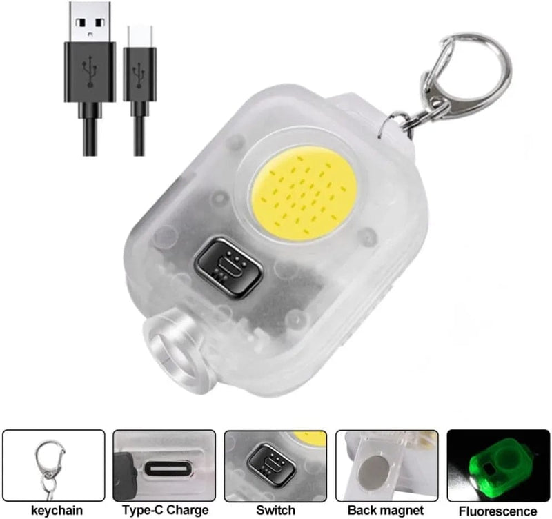 Henoot Keychain Torch COB Small Torches with 500 Mah Lithium Polymer Battery Rechargeable Mini Portable for Fishing Hiking Camping Hardware > Tools > Flashlights & Headlamps > Flashlights Henoot   