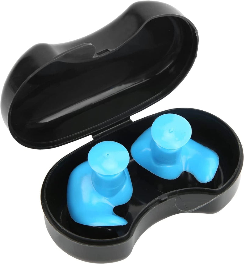 HERCHR Swimming Ear Plugs with Storage Box,Universal Silicone Waterproof Spiral Earplug for Children Adults Swimming Sporting Goods > Outdoor Recreation > Boating & Water Sports > Swimming HERCHR Blue  