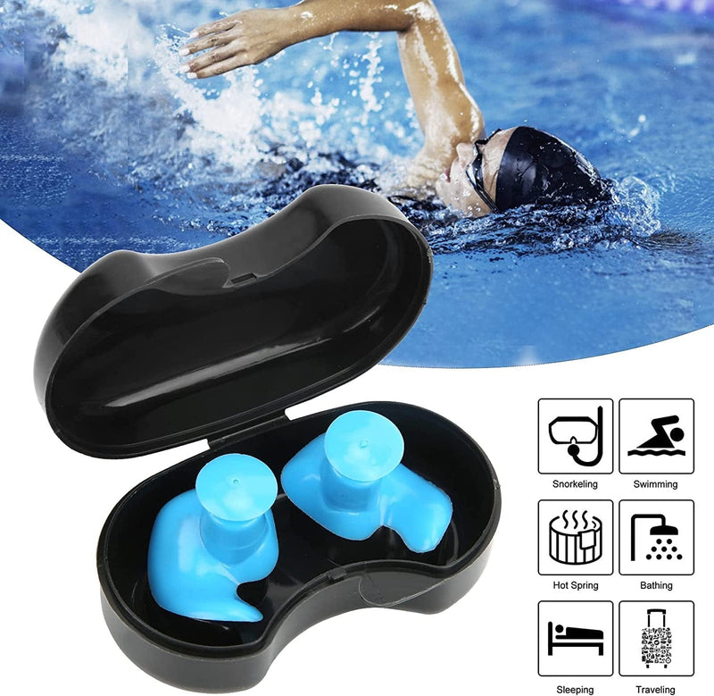 HERCHR Swimming Ear Plugs with Storage Box,Universal Silicone Waterproof Spiral Earplug for Children Adults Swimming Sporting Goods > Outdoor Recreation > Boating & Water Sports > Swimming HERCHR   