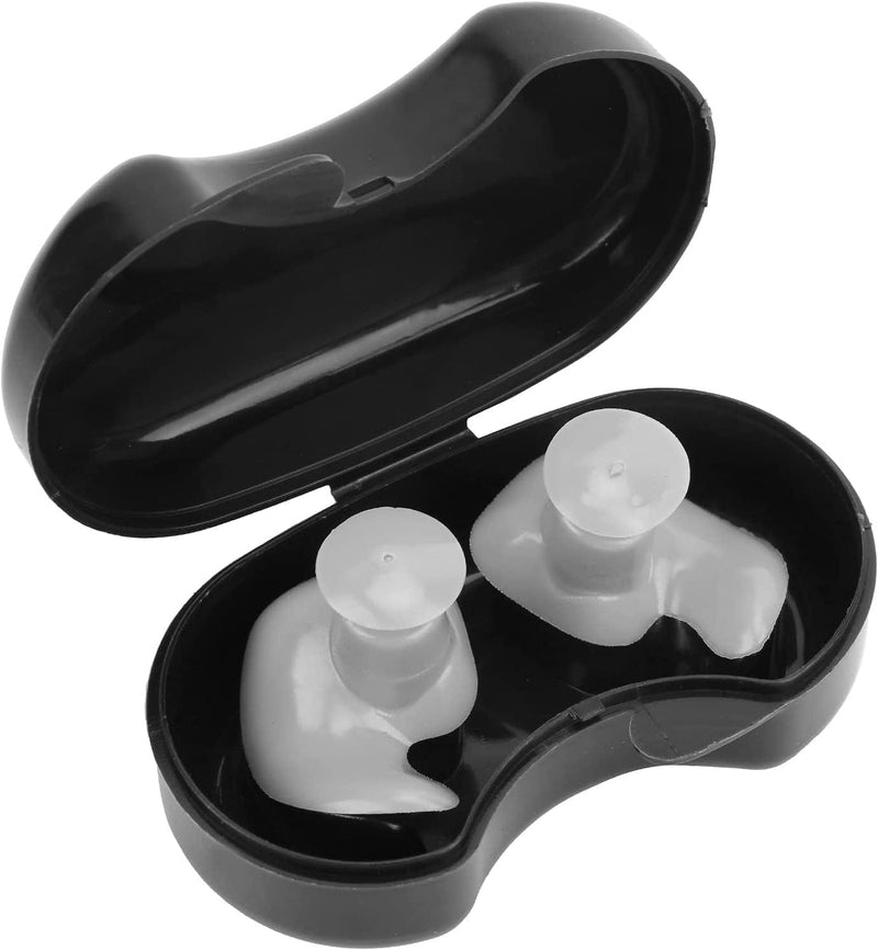 HERCHR Swimming Ear Plugs with Storage Box,Universal Silicone Waterproof Spiral Earplug for Children Adults Swimming Sporting Goods > Outdoor Recreation > Boating & Water Sports > Swimming HERCHR Grey White  