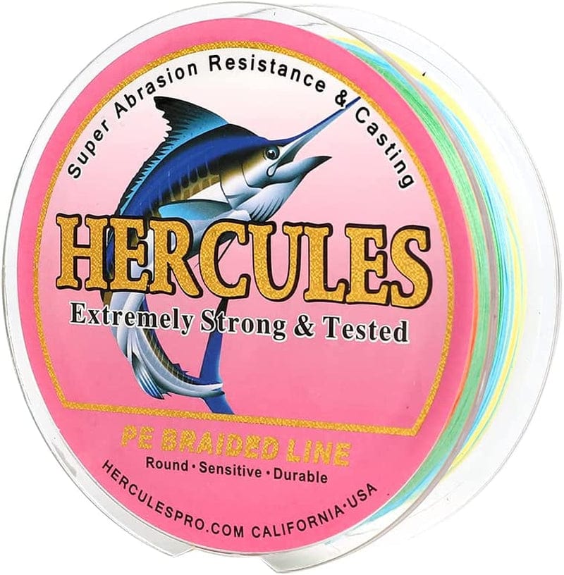 HERCULES Braided Fishing Line for Her, Abrasion Resistant Braid Fishing Line Saltwater and Freshwater, 8 Strands Super Cast Braid Fishing Line Sporting Goods > Outdoor Recreation > Fishing > Fishing Lines & Leaders Herculespro.com Multicolor 250lb/1.00mm/100m 109yds/8 STRANDS 