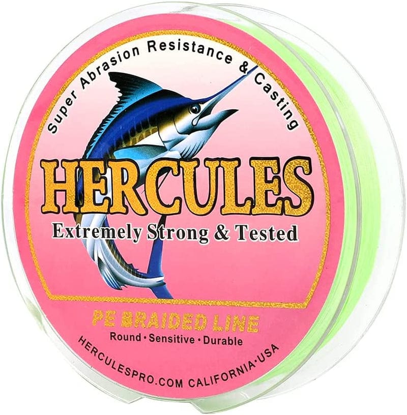 HERCULES Braided Fishing Line for Her, Abrasion Resistant Braid Fishing Line Saltwater and Freshwater, 8 Strands Super Cast Braid Fishing Line Sporting Goods > Outdoor Recreation > Fishing > Fishing Lines & Leaders Herculespro.com Fluorescent Green 70lb/0.44mm/500m 547yds/8 STRANDS 