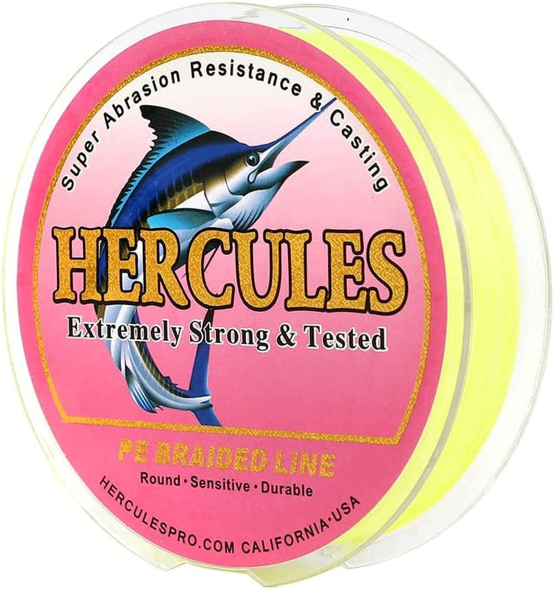 HERCULES Braided Fishing Line for Her, Abrasion Resistant Braid Fishing Line Saltwater and Freshwater, 8 Strands Super Cast Braid Fishing Line Sporting Goods > Outdoor Recreation > Fishing > Fishing Lines & Leaders Herculespro.com Fluorescent Yellow 80lb/0.48mm/300m 328yds/8 STRANDS 