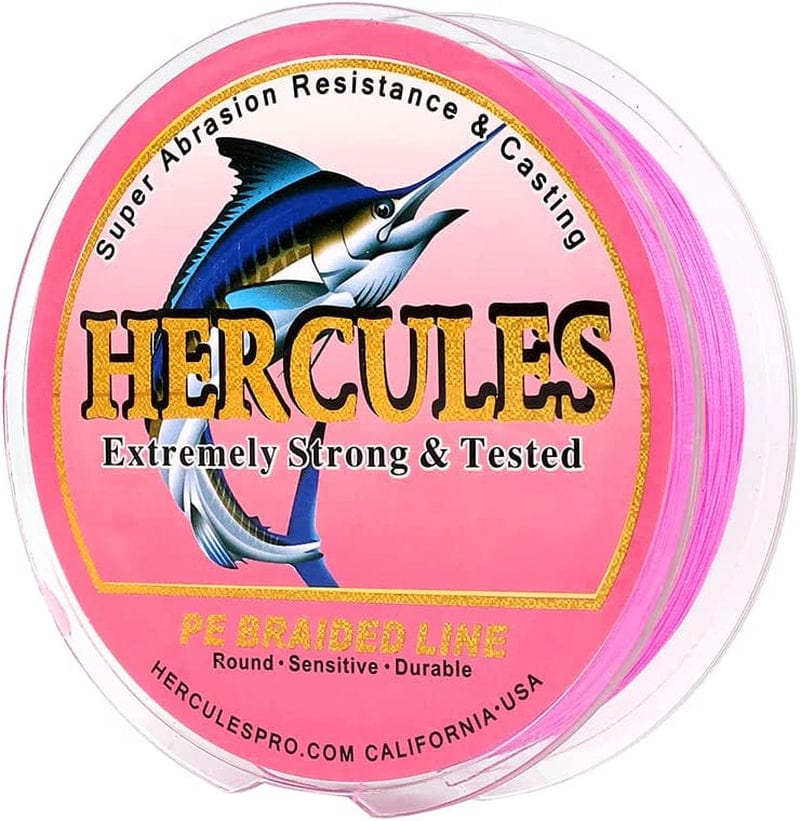 HERCULES Braided Fishing Line for Her, Abrasion Resistant Braid Fishing Line Saltwater and Freshwater, 8 Strands Super Cast Braid Fishing Line Sporting Goods > Outdoor Recreation > Fishing > Fishing Lines & Leaders Herculespro.com Pink 70lb/0.44mm/300m 328yds/8 STRANDS 