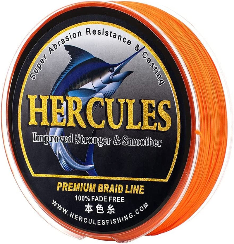 HERCULES Braided Fishing Line, Not Fade, 109-2187 Yards PE Lines, 8 Strands Multifilament Fish Line, 10Lb - 120Lb Test for Saltwater and Freshwater, Abrasion Resistant Sporting Goods > Outdoor Recreation > Fishing > Fishing Lines & Leaders Herculespro.com Orange 80lb (36.3kg)-0.48mm-2187Yds (2000m)-8S 