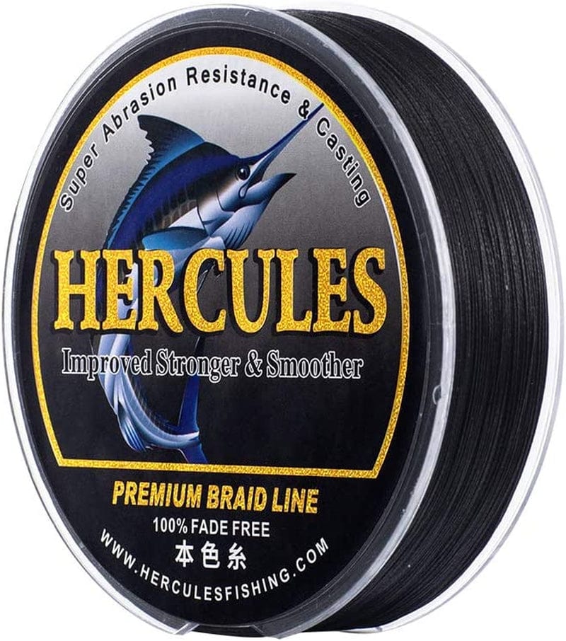 HERCULES Braided Fishing Line, Not Fade, 109-2187 Yards PE Lines, 8 Strands Multifilament Fish Line, 10Lb - 120Lb Test for Saltwater and Freshwater, Abrasion Resistant Sporting Goods > Outdoor Recreation > Fishing > Fishing Lines & Leaders Herculespro.com Black 30lb (13.6kg)-0.28mm-109Yds (100m)-8S 