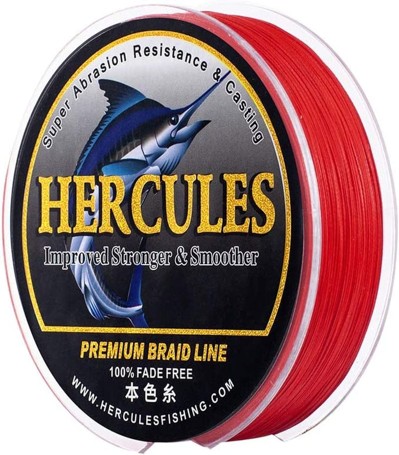 HERCULES Braided Fishing Line, Not Fade, 109-2187 Yards PE Lines, 8 Strands Multifilament Fish Line, 10Lb - 120Lb Test for Saltwater and Freshwater, Abrasion Resistant Sporting Goods > Outdoor Recreation > Fishing > Fishing Lines & Leaders Herculespro.com Red 10lb (4.5kg)-0.12mm-109Yds (100m)-8S 