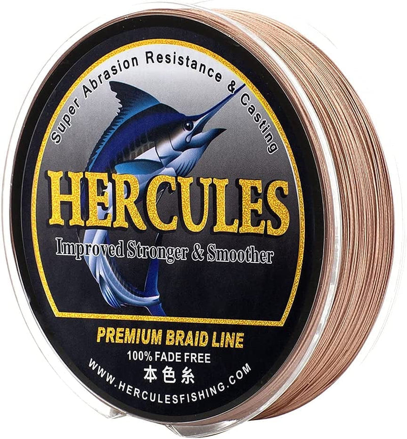 HERCULES Braided Fishing Line, Not Fade, 109-2187 Yards PE Lines, 8 Strands Multifilament Fish Line, 10Lb - 120Lb Test for Saltwater and Freshwater, Abrasion Resistant Sporting Goods > Outdoor Recreation > Fishing > Fishing Lines & Leaders Herculespro.com Brown 10lb (4.5kg)-0.12mm-1094Yds (1000m)-8S 