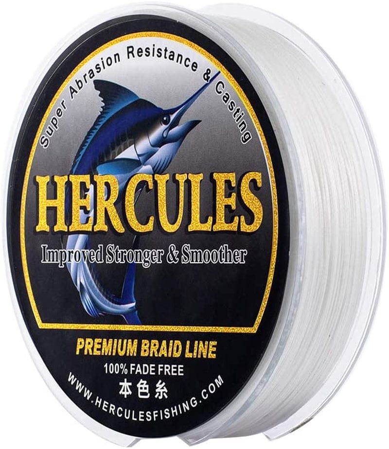 HERCULES Braided Fishing Line, Not Fade, 109-2187 Yards PE Lines, 8 Strands Multifilament Fish Line, 10Lb - 120Lb Test for Saltwater and Freshwater, Abrasion Resistant Sporting Goods > Outdoor Recreation > Fishing > Fishing Lines & Leaders Herculespro.com White 20lb (9.1kg)-0.20mm-109Yds (100m)-8S 