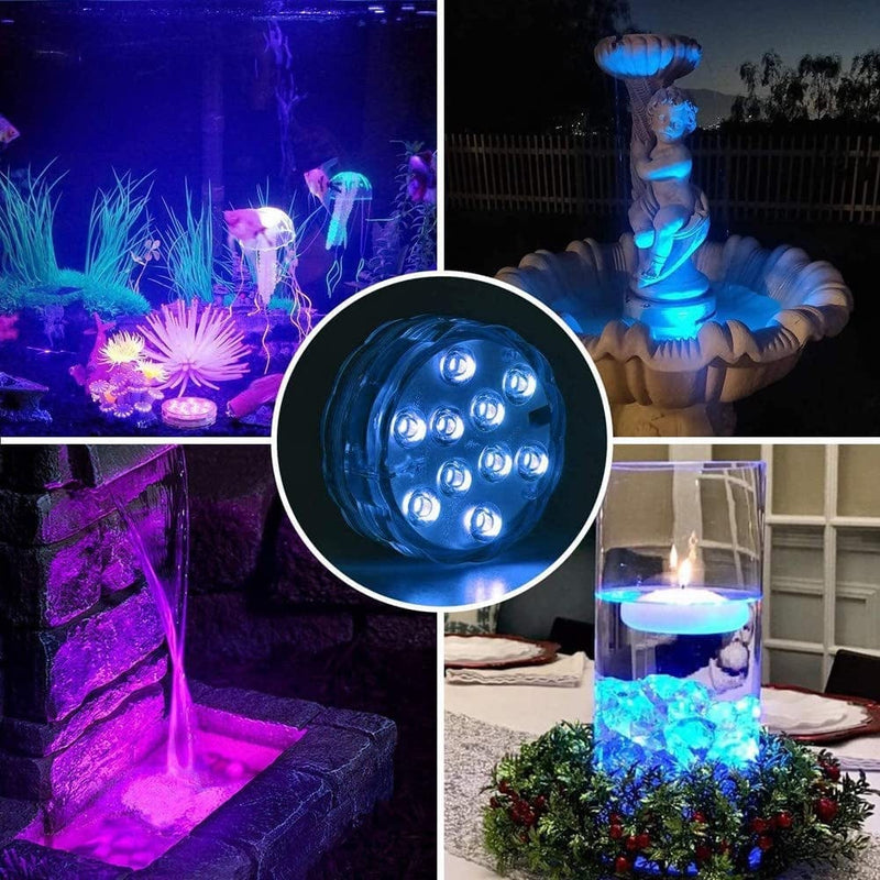 Hessenboom 10Leds RGB Led Submersible Light Swimming Pool Light Underwater Night Lamp for Wedding Party Vase Bowl 1 Lamp Home & Garden > Pool & Spa > Pool & Spa Accessories Hessenboom   