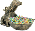Hippo Statue Home Resin Hippopotamus Figurine Fun Candy Dish,Key Bowl,Big Mouth Sculpture Table Art Decoration Sundries Container Storage Box(Dark Blue) Home & Garden > Decor > Seasonal & Holiday Decorations aboxoo Copper  