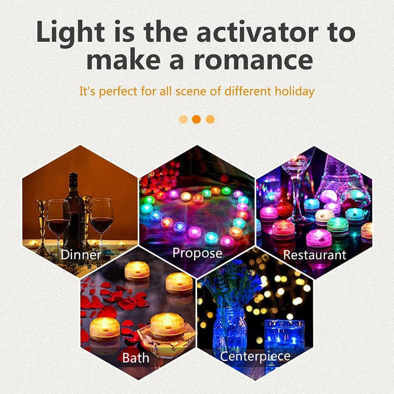 HL Submersible Led Lights Mini Led Lights Waterproof RGB Tealight Multi-Color with Remote for Aquarium,Pool,Vase,Garden,Wedding Party,Christmas Decorations,Paper Lantern Lights 10Pcs Home & Garden > Pool & Spa > Pool & Spa Accessories HL   