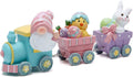 Hodao 8.75" Easter Day Gnomes Train Decorations Easter Train Figurines Spring Bunny Decor Handmade Train Figurines for Easter Decor Gift - Easter Party Table Top Figurines (Multicolor) Home & Garden > Decor > Seasonal & Holiday Decorations BOYON Multicolor  