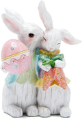 Hodao Easter Bunny Couple Decorations Spring Easter Rabbit Decors Figurines Tabletopper Decorations for Party Home Holiday Cute Rabbit Easter Day Couple Gifts Decorations Home & Garden > Decor > Seasonal & Holiday Decorations BOYON White Couple Bunny  