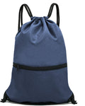 HOLYLUCK Drawstring Backpack Bag Sport Gym Sackpack Home & Garden > Household Supplies > Storage & Organization HOLYLUCK Navy Blue  
