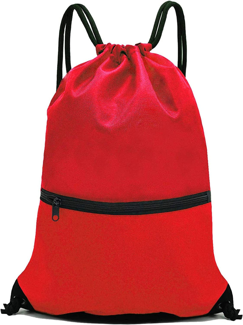 HOLYLUCK Drawstring Backpack Bag Sport Gym Sackpack Home & Garden > Household Supplies > Storage & Organization HOLYLUCK Red  