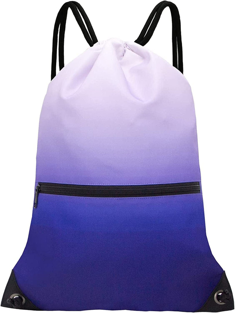 HOLYLUCK Drawstring Backpack Bag Sport Gym Sackpack Home & Garden > Household Supplies > Storage & Organization HOLYLUCK Gradient Purple  