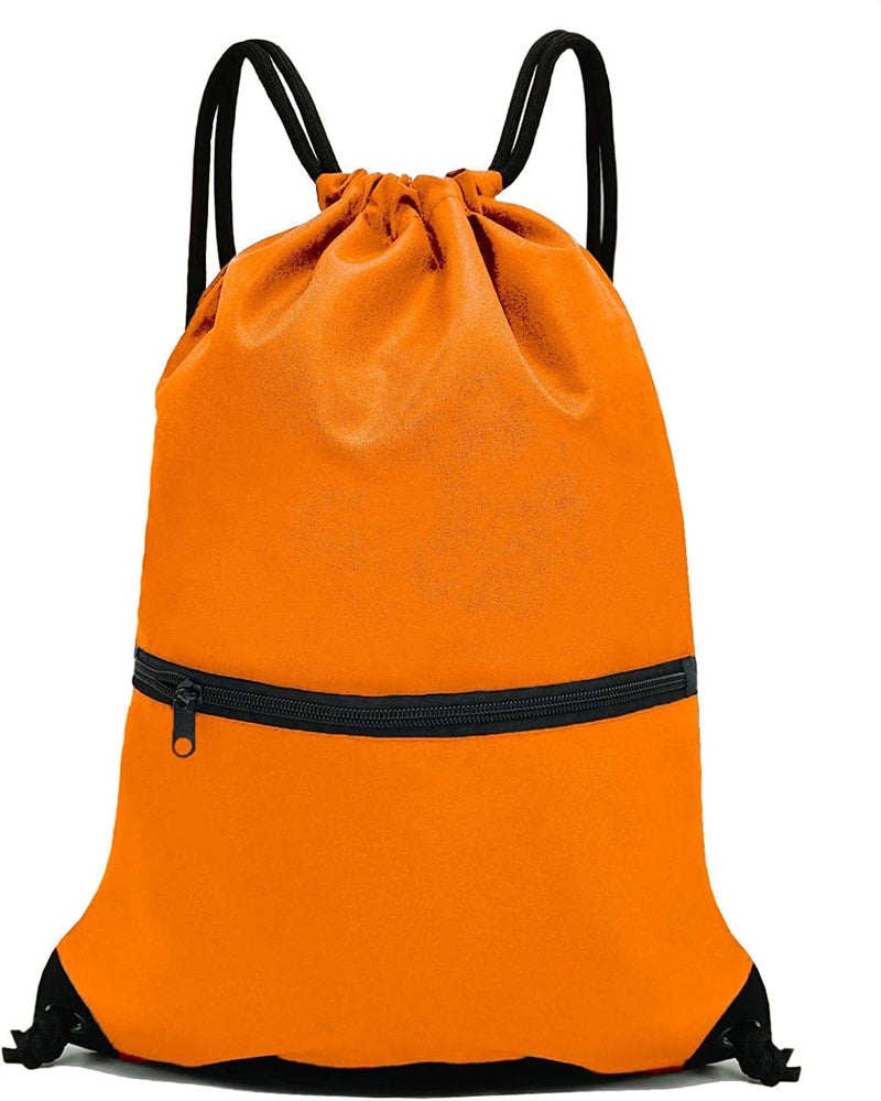 HOLYLUCK Drawstring Backpack Bag Sport Gym Sackpack Home & Garden > Household Supplies > Storage & Organization HOLYLUCK Orange  