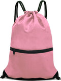 HOLYLUCK Drawstring Backpack Bag Sport Gym Sackpack Home & Garden > Household Supplies > Storage & Organization HOLYLUCK Pink  