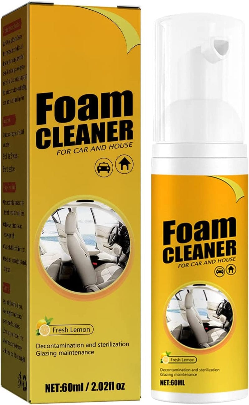 Home Cleaning Foam Cleaner Spray Mult, Foam Cleaner for Car and House Lemon Flavor, All-Purpose Household Cleaners for Kitchen, Bathroom, Car (1Pcs60Ml) Home & Garden > Household Supplies > Household Cleaning Supplies Meiyamyum 1pcs60ml  