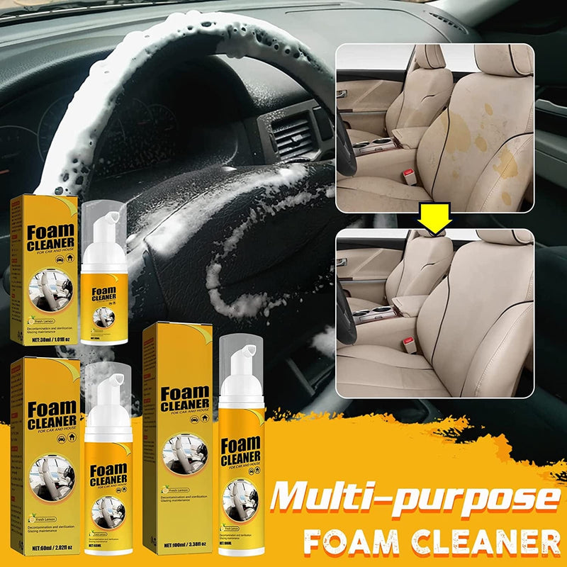 Home Cleaning Foam Cleaner Spray Mult, Foam Cleaner for Car and House Lemon Flavor, All-Purpose Household Cleaners for Kitchen, Bathroom, Car (1Pcs60Ml) Home & Garden > Household Supplies > Household Cleaning Supplies Meiyamyum   