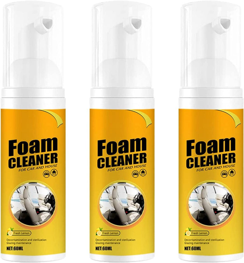 Home Cleaning Foam Cleaner Spray Mult, Foam Cleaner for Car and House Lemon Flavor, All-Purpose Household Cleaners for Kitchen, Bathroom, Car (1Pcs60Ml)