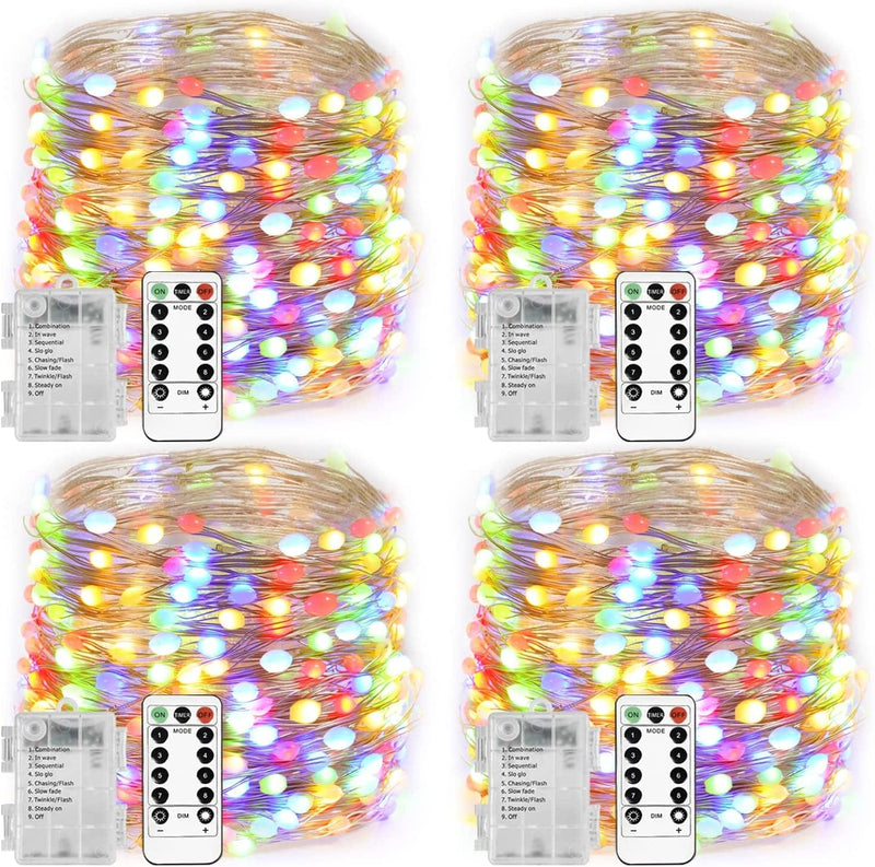 Homemory 200 LED Battery Operated Long Fairy Lights, 66FT Fairy String Lights with Remote, 8 Modes Copper Sliver Wire Lights, Waterproof Christmas Twinkle Lights Wedding Bedroom, Warm White Home & Garden > Lighting > Light Ropes & Strings Global Selection Multicolor  