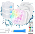 Homly Rechargeable Submersible Pool Lights with Remote, Waterproof Underwater Charging Battery Operated Controlled 16 Color Changing LED with Magnet Floating Lights Pool Pond Decoration 4 Pack Home & Garden > Pool & Spa > Pool & Spa Accessories Homly 4-Pack  